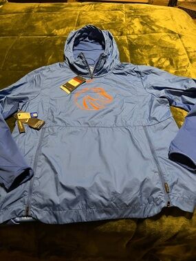Nike Royal Blue and Orange Men's Windbreaker Hoodie